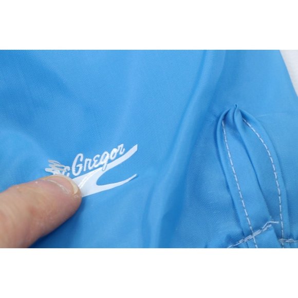 Vintage 80s MacGregor Womens Size Medium Spell Out Nylon Shorts Baggies Blue USA - Picture 4 of 8